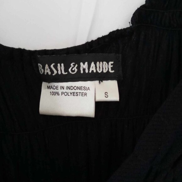 Basil & Maude Flowy Gathered Semi-Sheer Greek Tulle Dress (Stretchy) Size Small - Picture 9 of 9